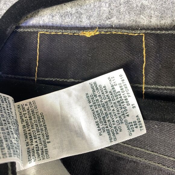 Levis 501 Jeans 34x30 Black Straight Leg Button Fly American Denim Grunge Dark - Picture 4 of 12